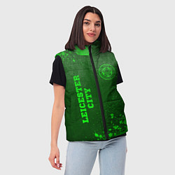 Женский жилет Leicester City - green gradient вертикально, цвет: 3D-черный — фото 2