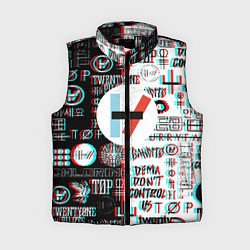 Женский жилет Twenty one pilots glitch pattern, цвет: 3D-черный