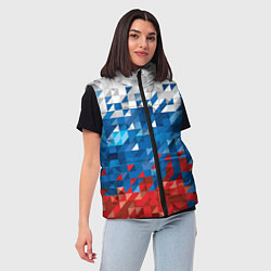 Женский жилет Пиксельный флаг, цвет: 3D-черный — фото 2