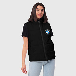 Женский жилет BMW auto logo, цвет: 3D-светло-серый — фото 2