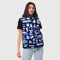 Женский жилет Fortnite neon game steel, цвет: 3D-светло-серый — фото 2