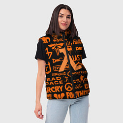 Женский жилет Half-life pattern game, цвет: 3D-светло-серый — фото 2