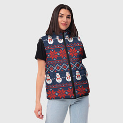 Женский жилет Christmas Background, цвет: 3D-красный — фото 2