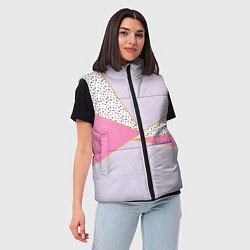 Женский жилет Геометрическая абстракция с треугольниками и пятни, цвет: 3D-светло-серый — фото 2