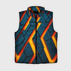 Женский жилет Металлическая броня и оранжевое свечение, цвет: 3D-черный