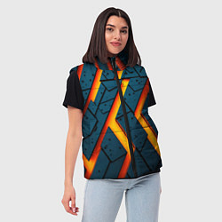 Женский жилет Металлическая броня и оранжевое свечение, цвет: 3D-черный — фото 2