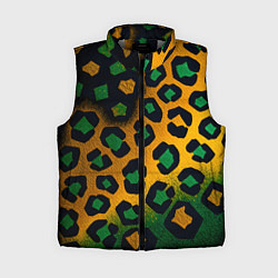 Женский жилет Зеленые и золотые пятна леопарда