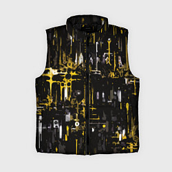 Женский жилет Бело-жёлтая абстракция на чёрном фоне