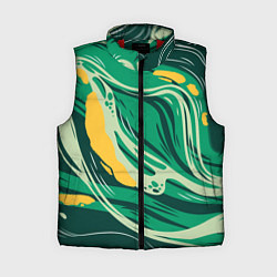 Женский жилет Абстрактные полосы в зелёных тонах