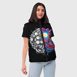 Женский жилет Правое и левое полушарие, цвет: 3D-черный — фото 2