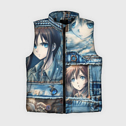Женский жилет Пэчворк с аниме