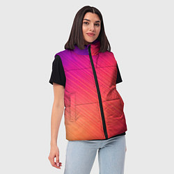 Женский жилет Градиент в косую полоску, цвет: 3D-красный — фото 2
