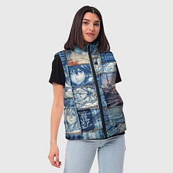 Женский жилет Пэчворк с мотивами аниме, цвет: 3D-черный — фото 2