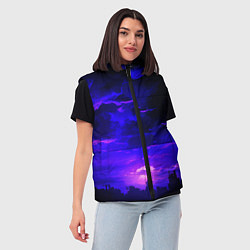 Женский жилет Фиолетовый апокалиптический закат, цвет: 3D-красный — фото 2