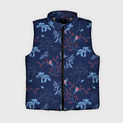 Женский жилет Зимние ветки и птицы