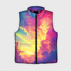 Женский жилет Розовые облака на синем небе