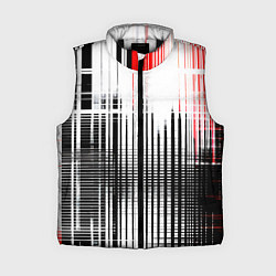 Женский жилет Красно-чёрный гранж на белом фоне