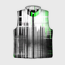 Женский жилет Зелёно-чёрный гранж на белом фоне