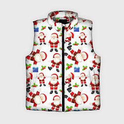 Женский жилет Дед мороз веселится паттерн, цвет: 3D-светло-серый