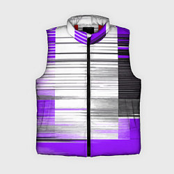 Женский жилет Чёрные вертикальные полосы на фиолетово-белом фоне
