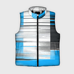 Женский жилет Чёрные вертикальные полосы на сине-белом фоне