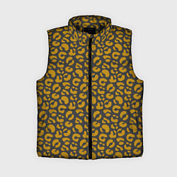 Женский жилет Рыжие пятна леопарда, цвет: 3D-черный