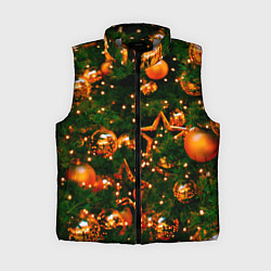Женский жилет Новогодние игрушки на ветках, цвет: 3D-светло-серый