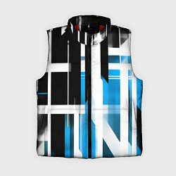 Женский жилет Чёрно-синие вертикальные и горизонтальные полосы н, цвет: 3D-красный