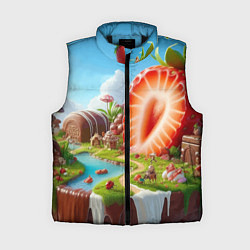 Женский жилет Клубничная планета - нейроарт фантазия