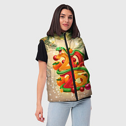 Женский жилет Веселая змея 2025, цвет: 3D-красный — фото 2