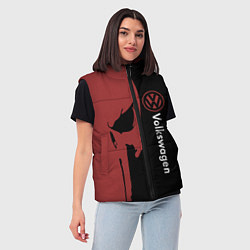 Женский жилет Volkswagen и череп, цвет: 3D-черный — фото 2