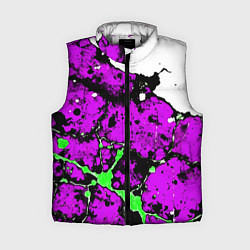 Женский жилет Зелёно-розовая абстракция на белом фоне