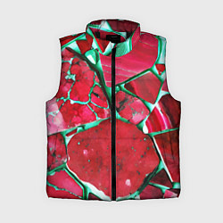Женский жилет Зеленый минерал в красном камне