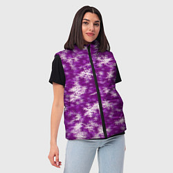 Женский жилет Снежинки глитч, цвет: 3D-светло-серый — фото 2