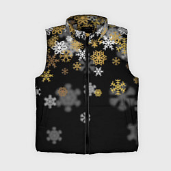 Женский жилет Снежинки объемные золотистые
