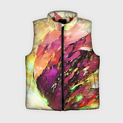 Женский жилет Красно-жёлтая абстракция, цвет: 3D-красный