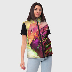 Женский жилет Красно-жёлтая абстракция, цвет: 3D-красный — фото 2