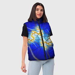 Женский жилет Фрактальный узор мерцание, цвет: 3D-черный — фото 2