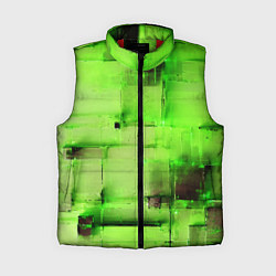 Женский жилет Чёрные пятна на зелёном фоне абстракция