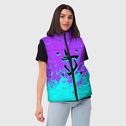 Женский жилет Doom краски неон лого, цвет: 3D-черный — фото 2