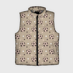 Женский жилет Футбольные мячи и звезды, цвет: 3D-светло-серый