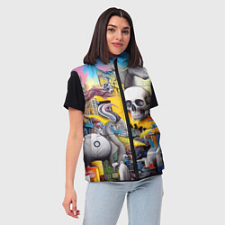 Женский жилет Урбанистический сон - сюрреализм, цвет: 3D-красный — фото 2
