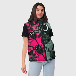 Женский жилет Маски из игры в кальмара, цвет: 3D-черный — фото 2