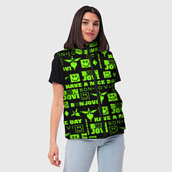 Женский жилет Bon Jovi кислотный паттерн, цвет: 3D-черный — фото 2