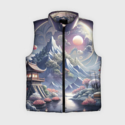 Женский жилет Япония - природа, цвет: 3D-светло-серый