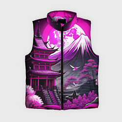 Женский жилет Япония гора в фиолетовом свете, цвет: 3D-светло-серый