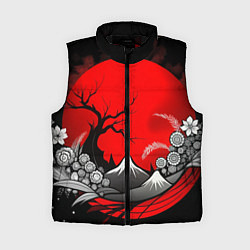 Женский жилет Природа Японии - абстракция, цвет: 3D-черный