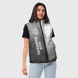 Женский жилет Leicester City - grey gradient по-вертикали, цвет: 3D-черный — фото 2
