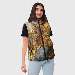 Женский жилет Текстура золота и бетона, цвет: 3D-черный — фото 2