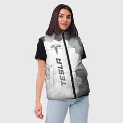 Женский жилет Tesla - white gradient по-вертикали, цвет: 3D-черный — фото 2